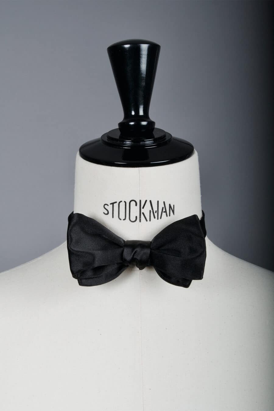 Noeud papillon "L'Intemporel", noir 6,5 cm, en satin de soie