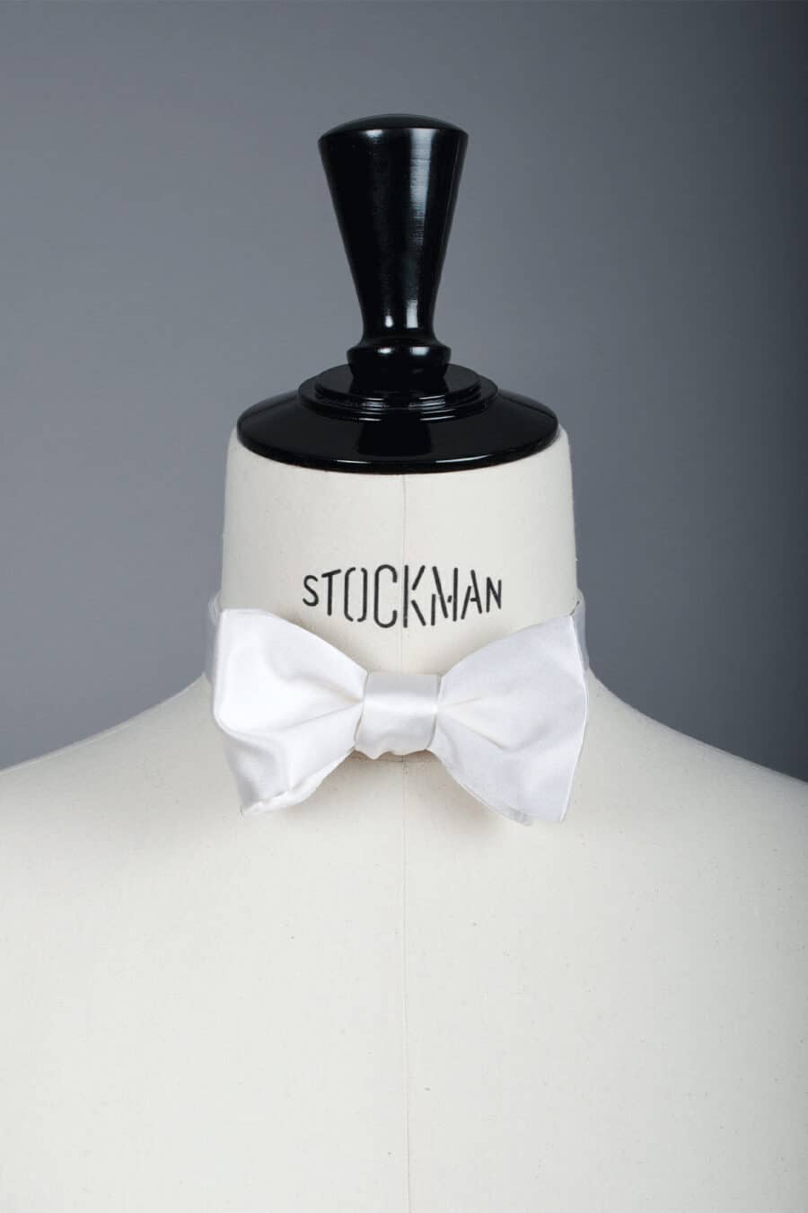 Noeud papillon pré-noué soie blanc écru uni