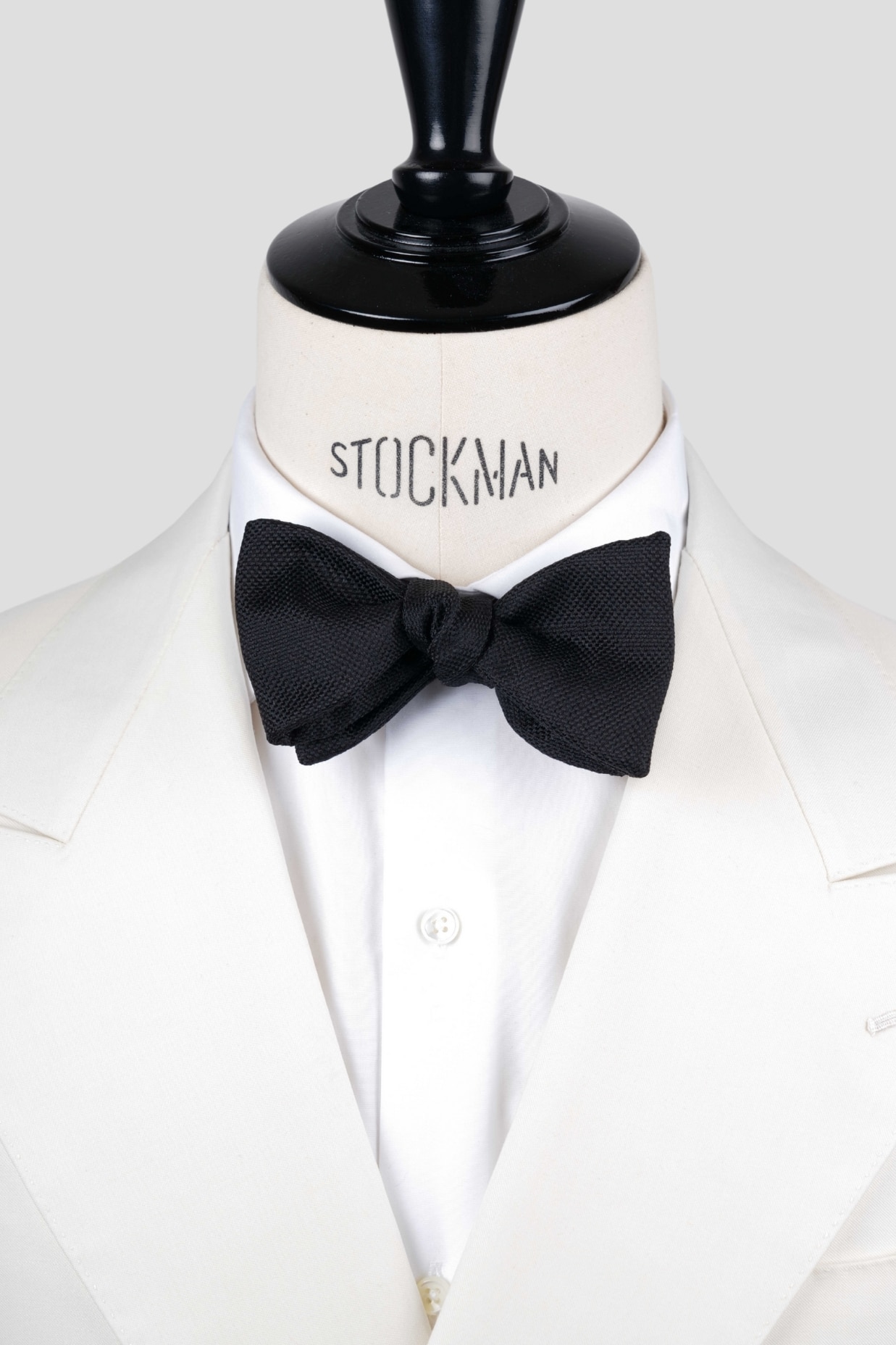 Noeud papillon "l'Intemporel" à nouer, soie piquée , noir