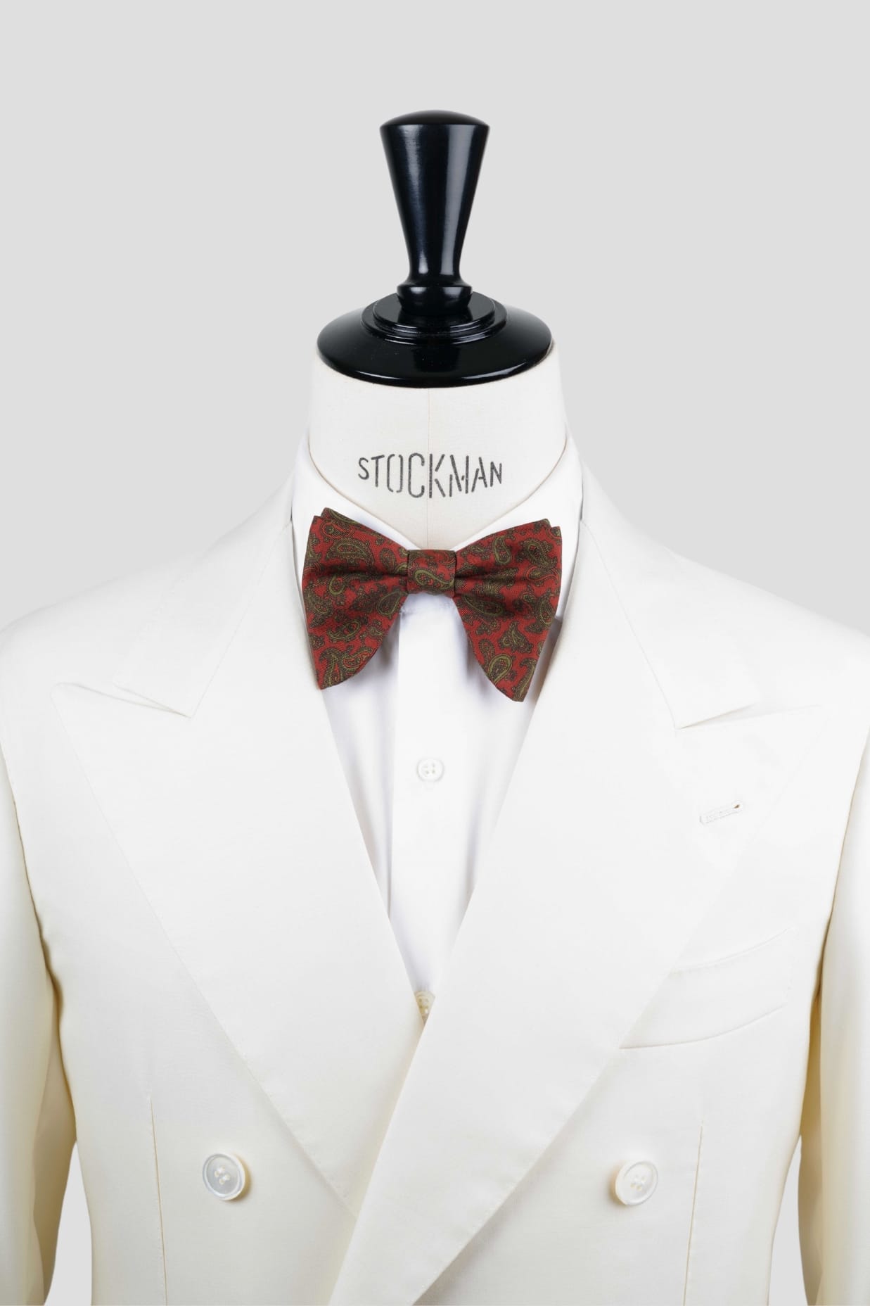 Noeud papillon "Le plongeant", soie imprimée rouille motif cachemire