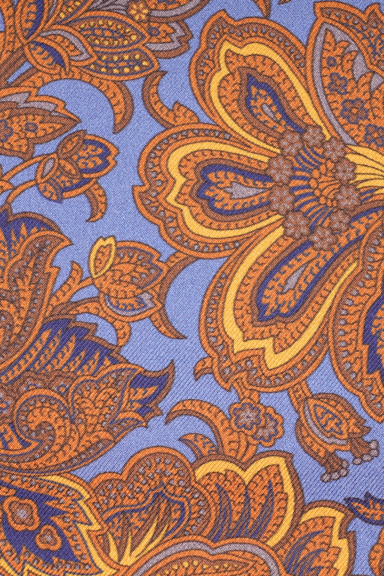 Echarpe tubulaire, 100% soie, bleu foncé motif cachemire