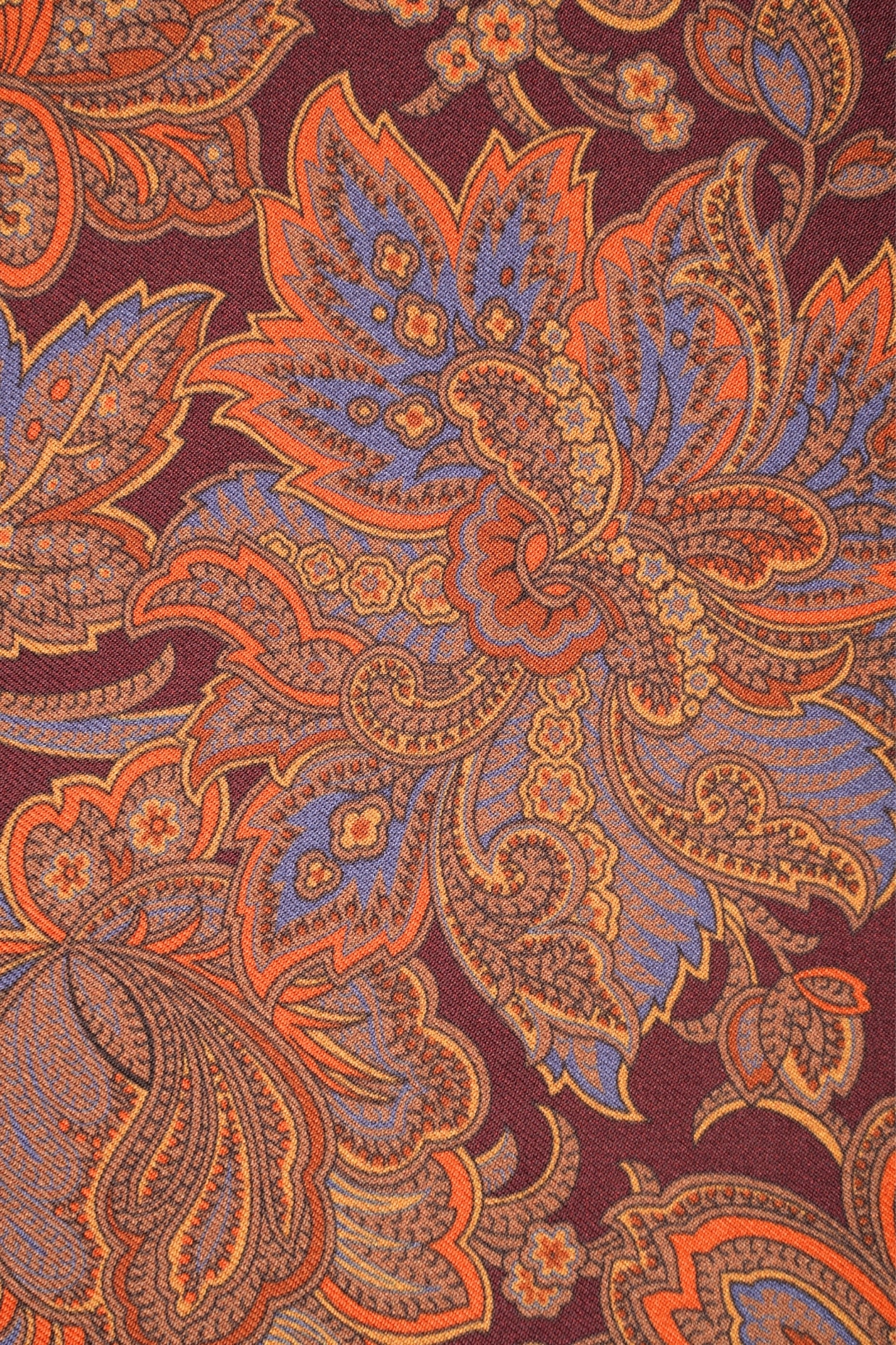 Echarpe tubulaire, 100% soie marron, motif cachemire