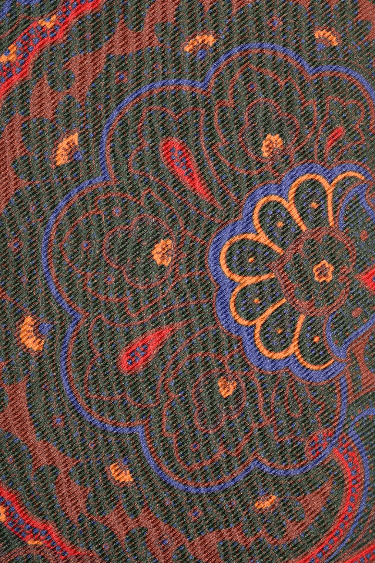 Echarpe tubulaire, 100% soie verte, motif cachemire